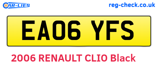 EA06YFS are the vehicle registration plates.