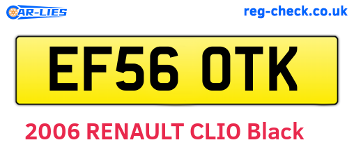 EF56OTK are the vehicle registration plates.