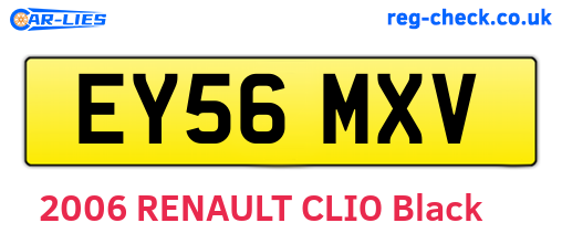 EY56MXV are the vehicle registration plates.