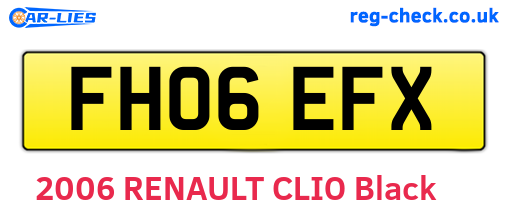 FH06EFX are the vehicle registration plates.