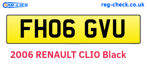 FH06GVU are the vehicle registration plates.