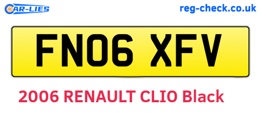 FN06XFV are the vehicle registration plates.