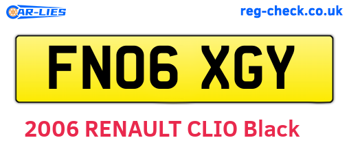FN06XGY are the vehicle registration plates.