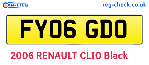 FY06GDO are the vehicle registration plates.