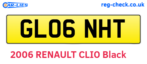 GL06NHT are the vehicle registration plates.