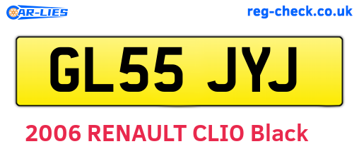 GL55JYJ are the vehicle registration plates.