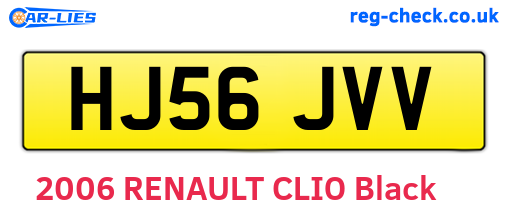 HJ56JVV are the vehicle registration plates.