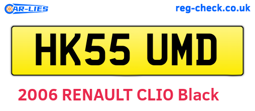 HK55UMD are the vehicle registration plates.