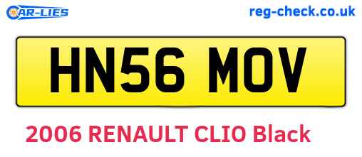 HN56MOV are the vehicle registration plates.
