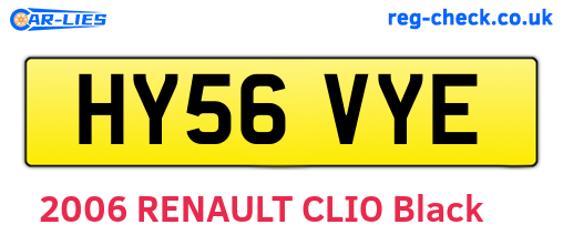HY56VYE are the vehicle registration plates.