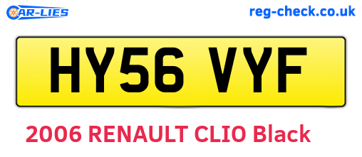 HY56VYF are the vehicle registration plates.