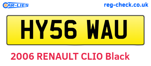 HY56WAU are the vehicle registration plates.