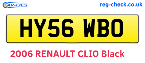 HY56WBO are the vehicle registration plates.