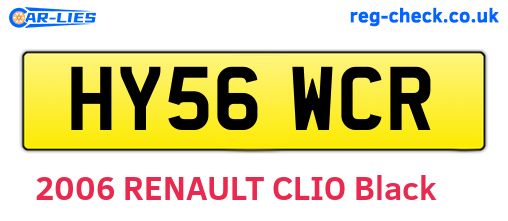HY56WCR are the vehicle registration plates.