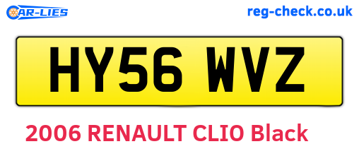 HY56WVZ are the vehicle registration plates.