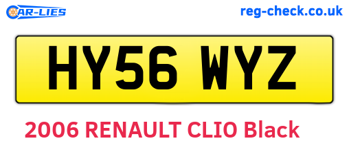 HY56WYZ are the vehicle registration plates.