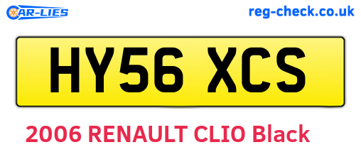 HY56XCS are the vehicle registration plates.