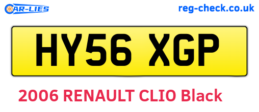 HY56XGP are the vehicle registration plates.