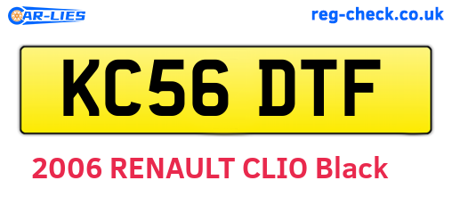 KC56DTF are the vehicle registration plates.