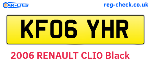 KF06YHR are the vehicle registration plates.