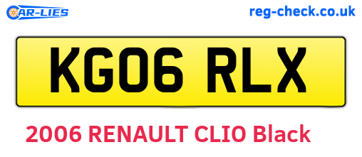KG06RLX are the vehicle registration plates.