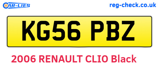 KG56PBZ are the vehicle registration plates.