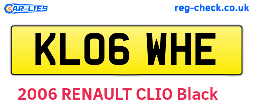 KL06WHE are the vehicle registration plates.