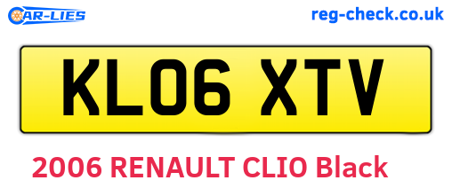 KL06XTV are the vehicle registration plates.