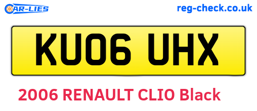 KU06UHX are the vehicle registration plates.