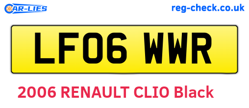LF06WWR are the vehicle registration plates.