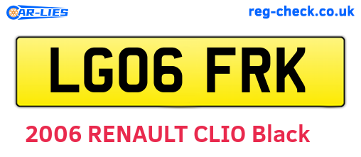 LG06FRK are the vehicle registration plates.