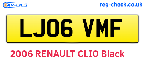 LJ06VMF are the vehicle registration plates.