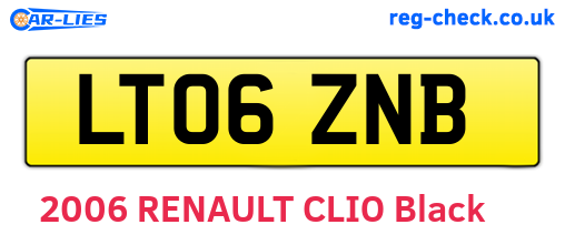 LT06ZNB are the vehicle registration plates.