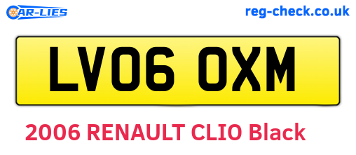 LV06OXM are the vehicle registration plates.