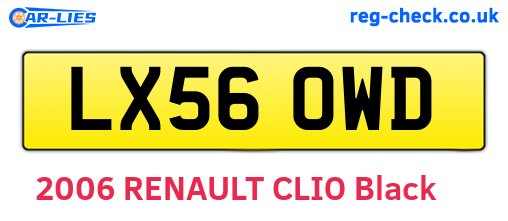 LX56OWD are the vehicle registration plates.