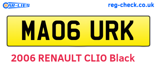 MA06URK are the vehicle registration plates.