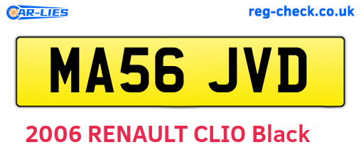 MA56JVD are the vehicle registration plates.