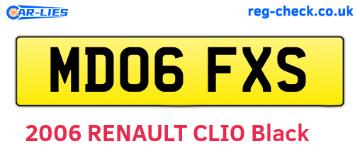 MD06FXS are the vehicle registration plates.
