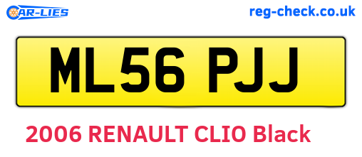 ML56PJJ are the vehicle registration plates.