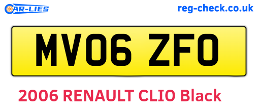MV06ZFO are the vehicle registration plates.
