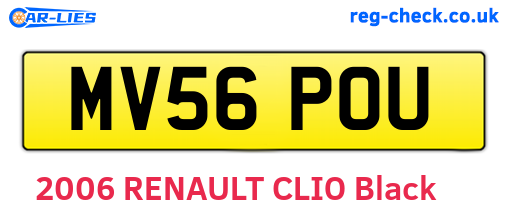 MV56POU are the vehicle registration plates.