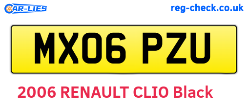 MX06PZU are the vehicle registration plates.