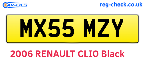 MX55MZY are the vehicle registration plates.