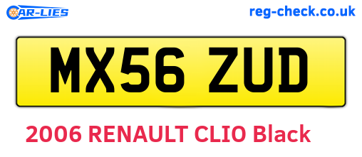 MX56ZUD are the vehicle registration plates.