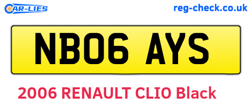 NB06AYS are the vehicle registration plates.