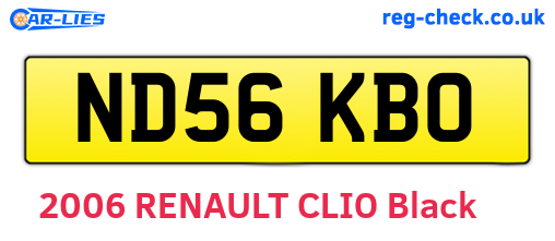 ND56KBO are the vehicle registration plates.