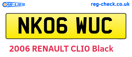 NK06WUC are the vehicle registration plates.