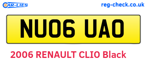 NU06UAO are the vehicle registration plates.