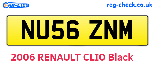 NU56ZNM are the vehicle registration plates.