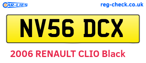NV56DCX are the vehicle registration plates.